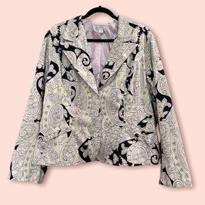 Lapis Paisley Floral Blazer Black Pink X-Large